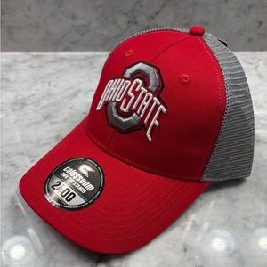 Ohio State Buckeyes Scarlet Grey Adjustable Trucker Snap Back NCAA Hat Colosseum
